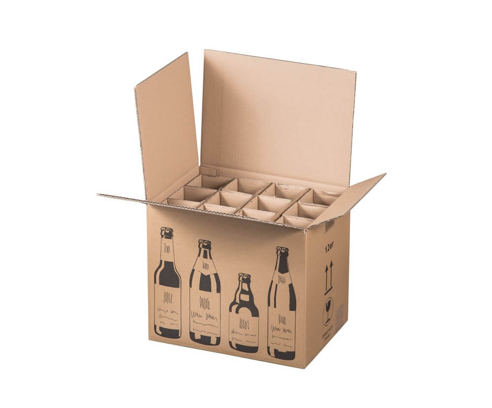 Bierversandkarton Flex 12er  für Großabnehmer 0,33 l - 0,5 l, nur Umkarton, für 12 Flaschen Bierversandkarton Flex 12er  für Großabnehmer 0,33 l - 0,5 l, nur Umkarton, für 12 Flaschen