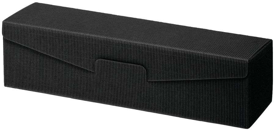 Geschenkbox offene Welle 1er Wein/Sekt schwarz