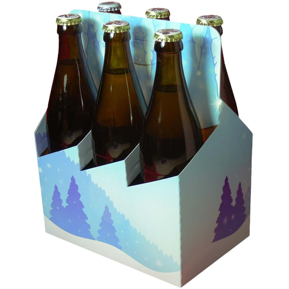Bierträger 0,5 l Sixpack mit neutralem Druck, Winter