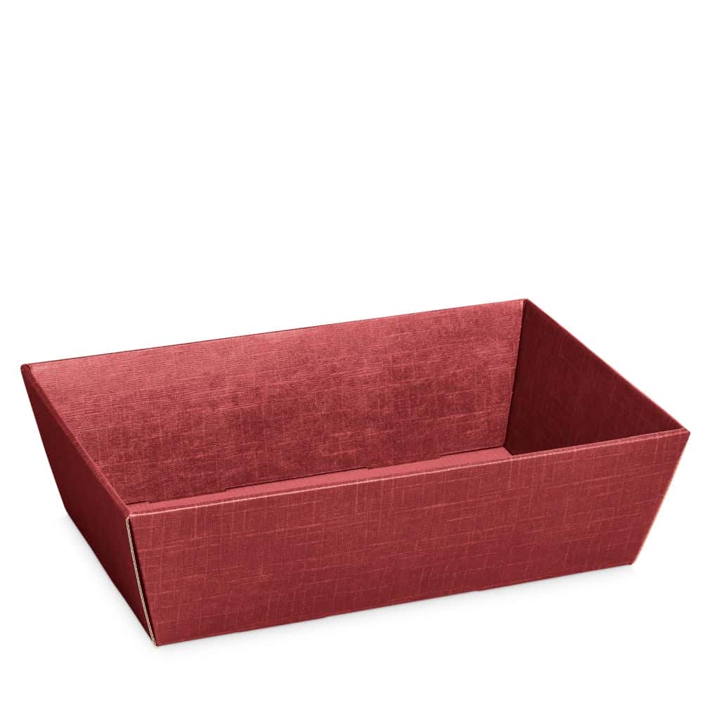 Präsentkorb viereckig Strukturprägung 330 x 190 x 110 mm (mittel) Bordeaux