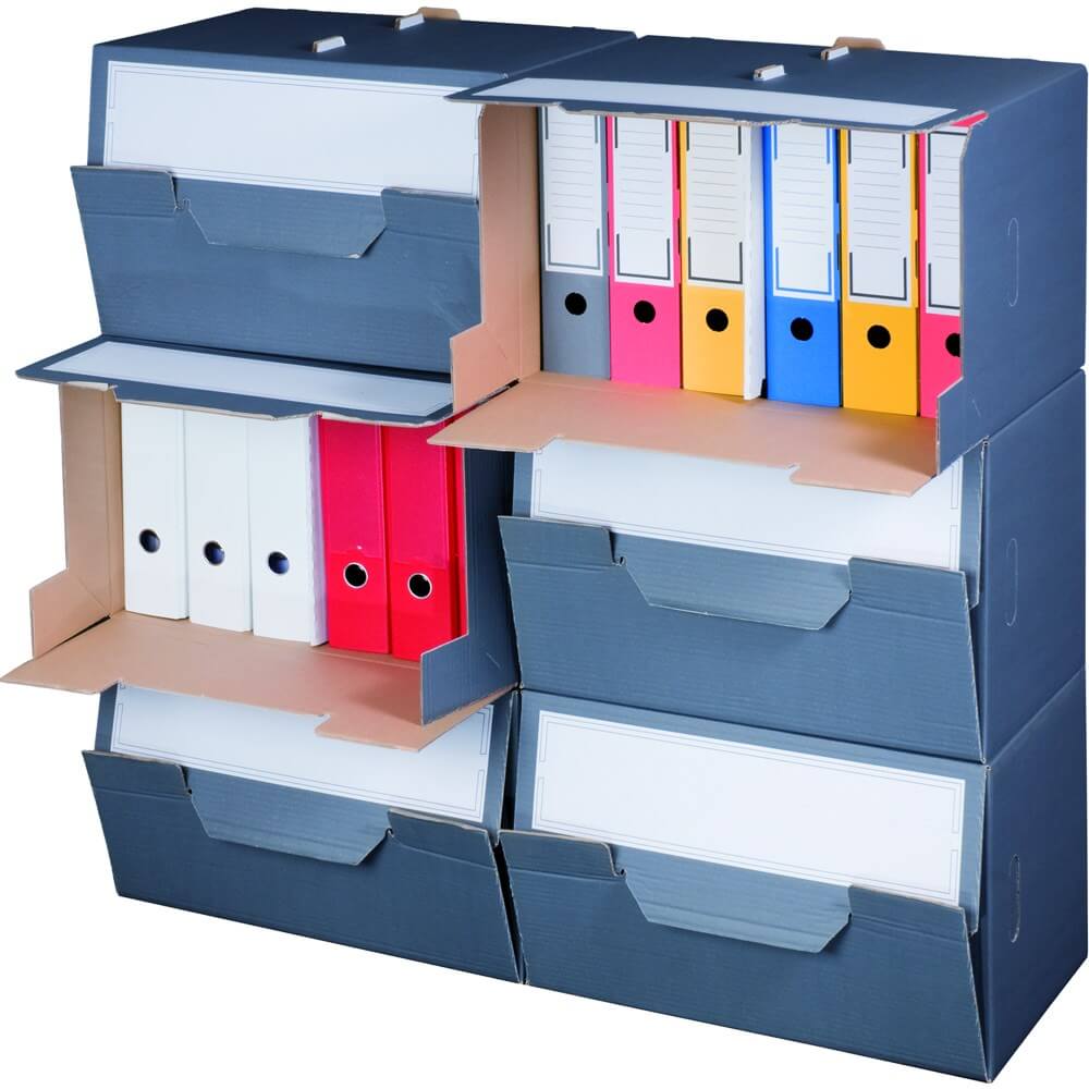 Color Archiv-Box für Ordner, mit Frontklappe, anthrazit Color Archiv-Box für Ordner, mit Frontklappe, anthrazit