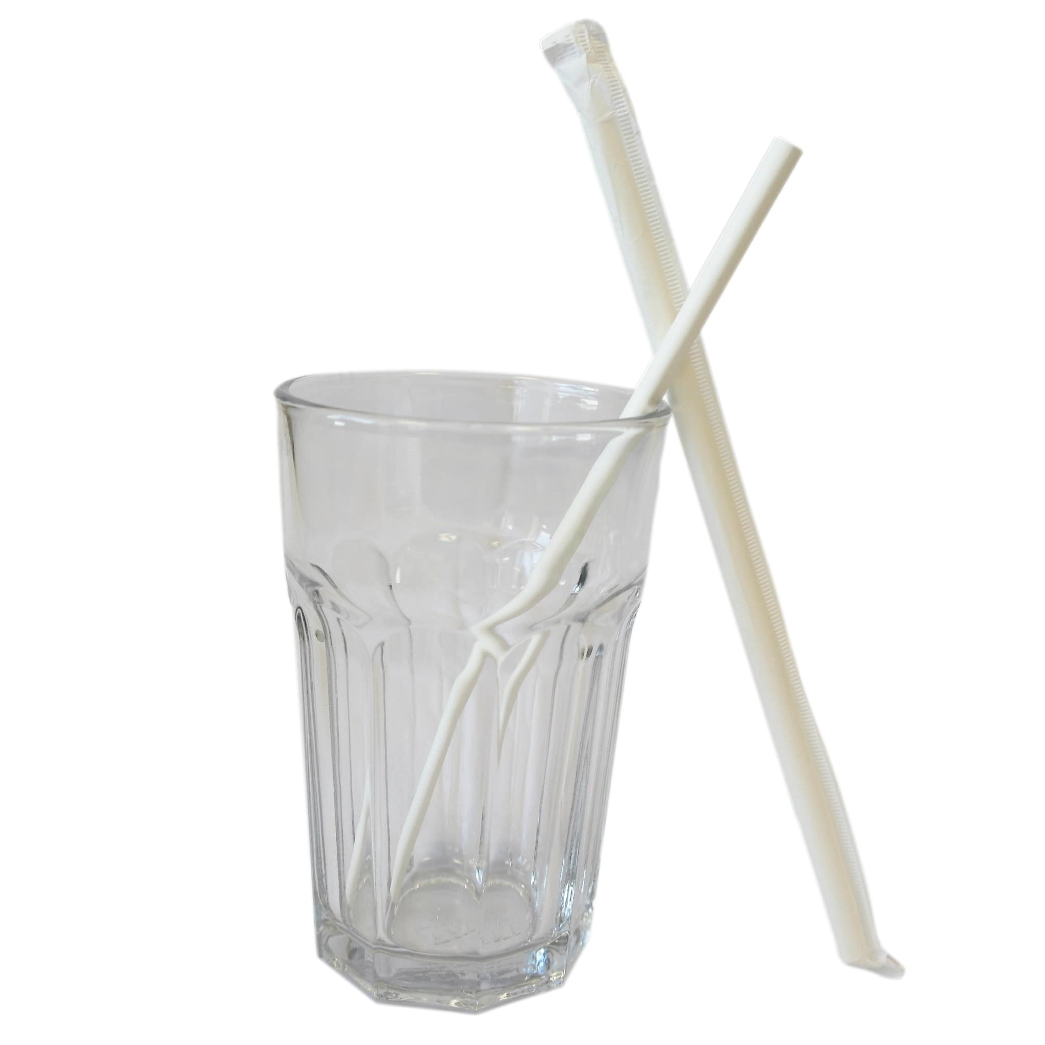 Papier-Strohhalme Ø 6 mm x 200 mm, weiß, gehülst (einzeln abgepackt), 2-lagig