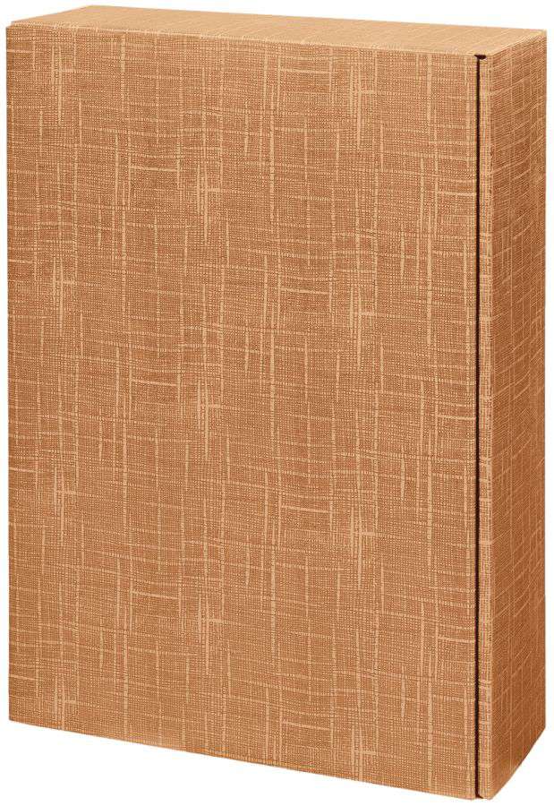 Geschenkbox Strukturprägung 3er Wein/Sekt braun/natur