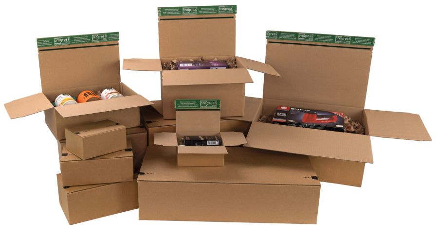 Paketbox "Premium Flix" mit Automatikboden 320 x 215 x 190 mm (DIN B4+)