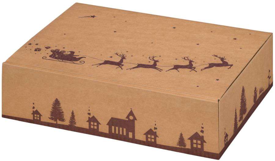 Geschenkbox Natur "Weihnachtsschlitten" 3er Wein/Sekt Geschenkbox Natur "Weihnachtsschlitten" 3er Wein/Sekt