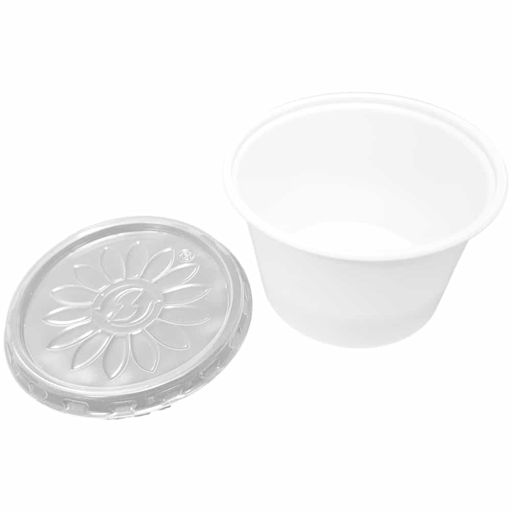 weißer Dressingbecher, Feinkostbecher, Kombipack, PP, 100 ml
