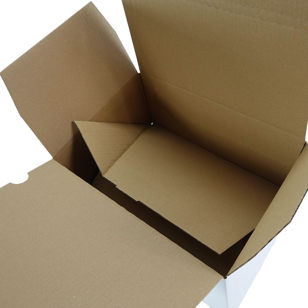 350 x 250 x 135 mm Retourenkarton wiederverschließbar weiß