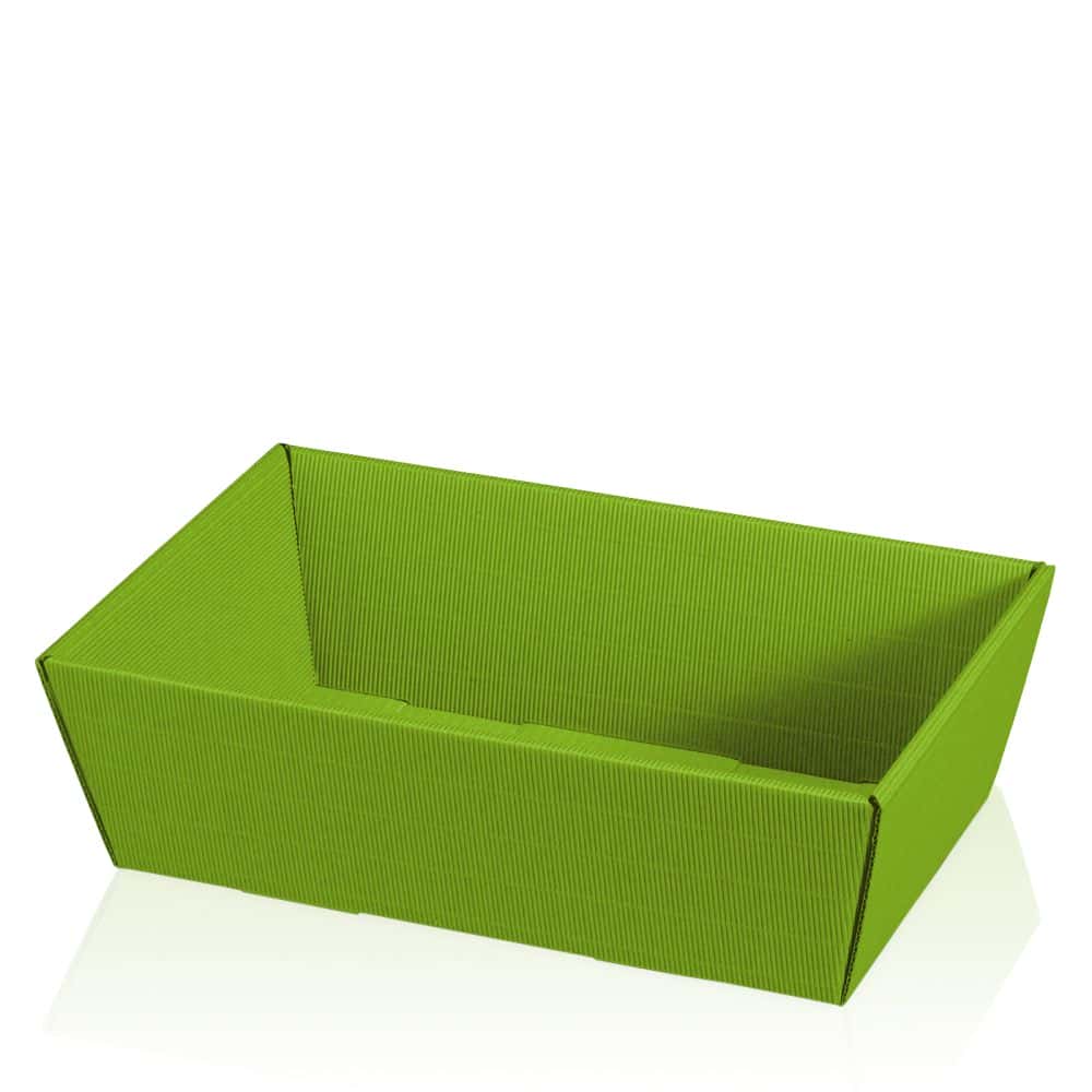 Präsentkorb viereckig offene Welle 330 x 190 x 110 mm (mittel) Hellgrün
