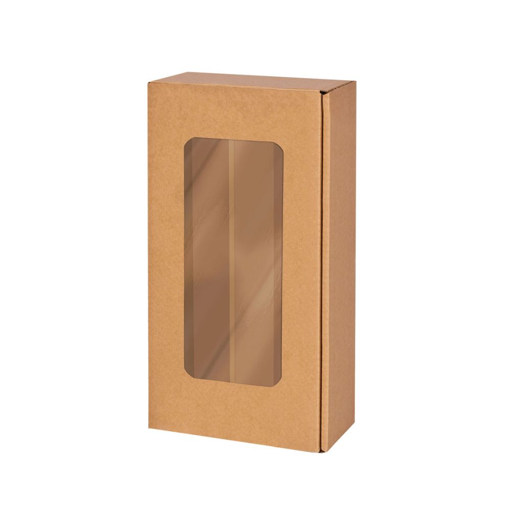 Geschenkbox mit Fenster pur 360 x 180 x 90 mm, natur