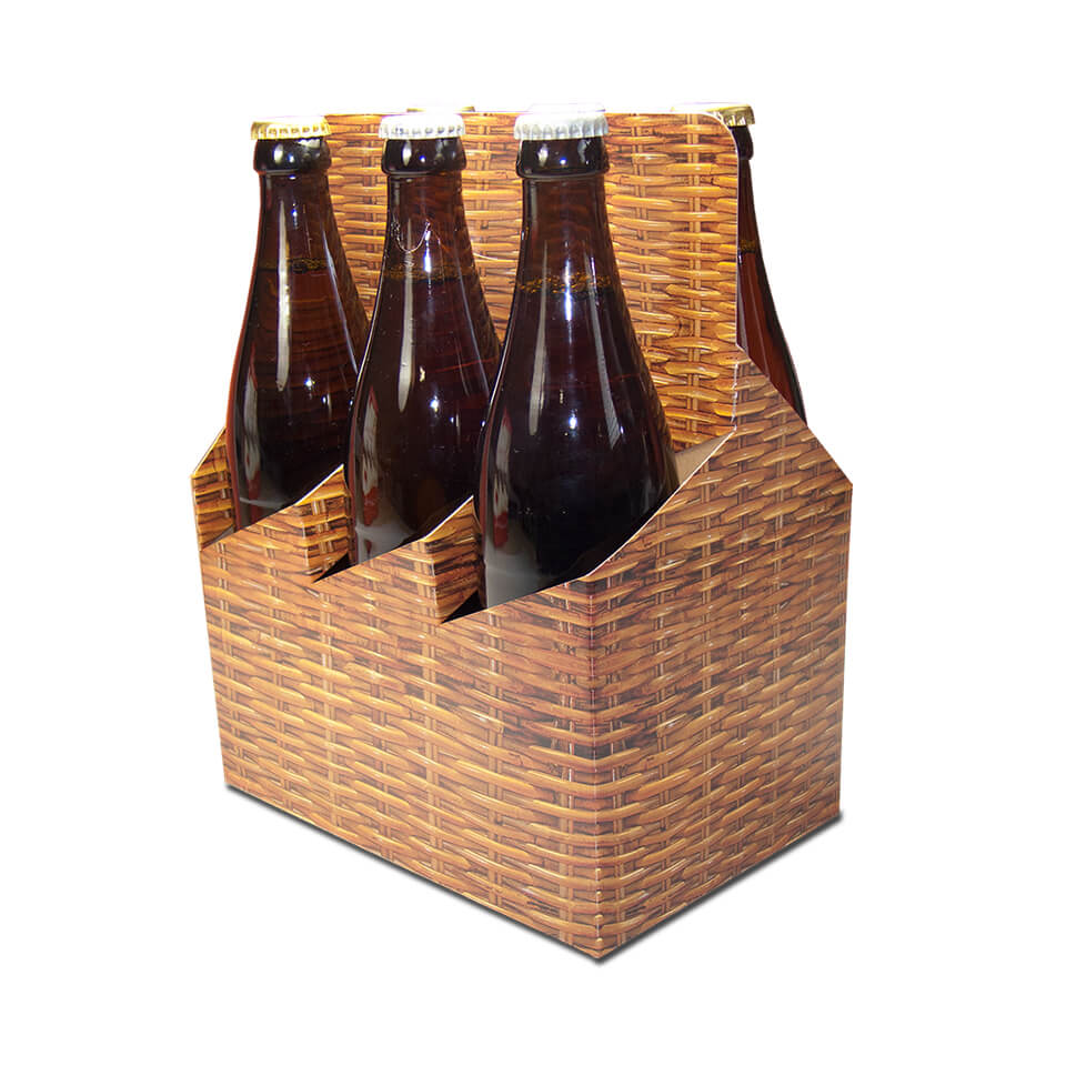 Bierträger 0,5 l Sixpack mit neutralem Druck, Korb