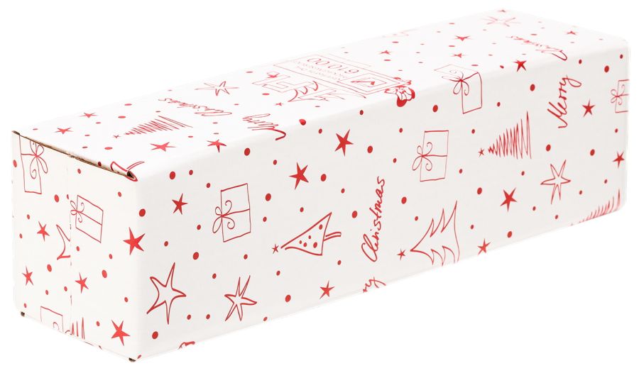 Versandkarton "DU-LOG®" (DHL/PTZ-geprüft) "Merry Christmas" 1er Wein/Sekt - nur Umkarton
