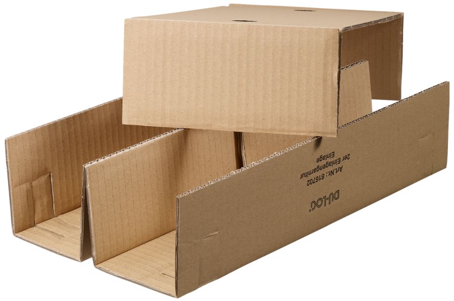 Versandkarton "DU-LOG®" (DHL/PTZ-geprüft) 2er Wein/Sekt - nur Einlage + Deckel