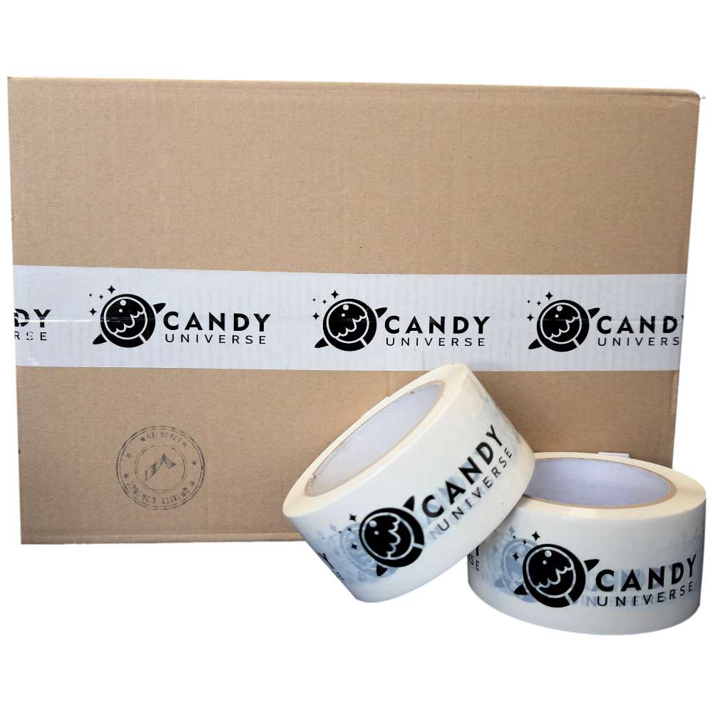 PP Klebeband weiß, individuell bedruckt, Naturkautschuk, S-PVC, 50 mm x 66 m, 33 µ 1-farbig