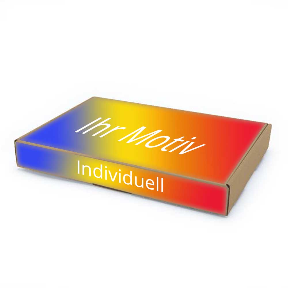 350 x 250 x 50 mm Maxibrief Karton, (Außenmaß) mit Digitaldruck 2-seitig bedruckt vollflächig bedruckt