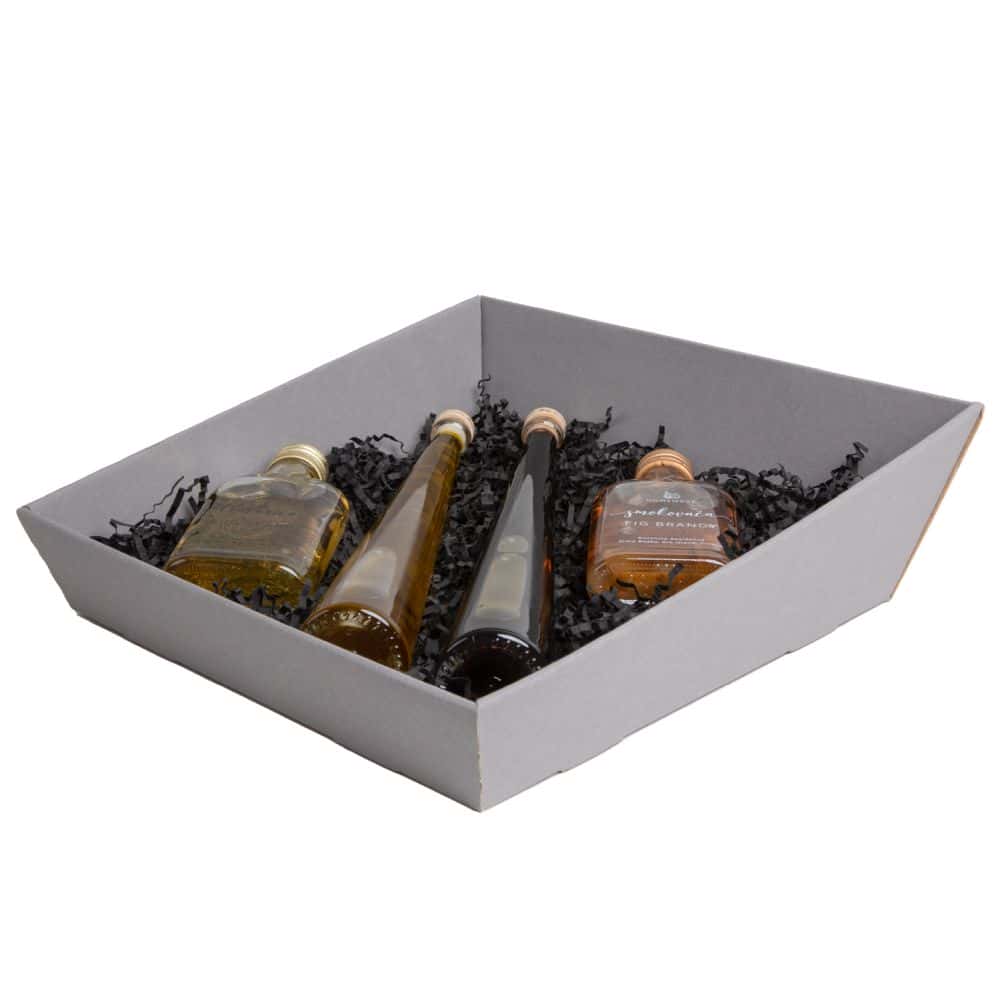 Präsentkorb quadratisch 260 x 260 mm Schiefergrau