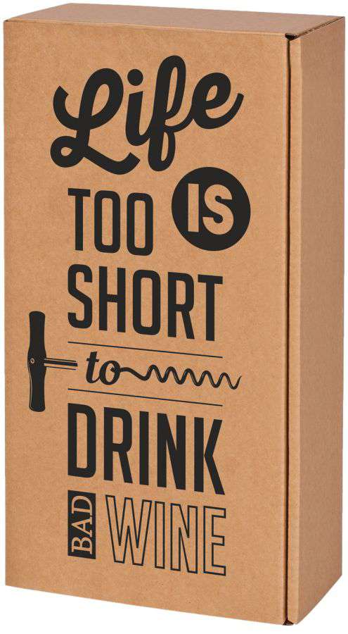 Geschenkbox Natur "Wine" 2er Wein/Sekt "Life is too short to drink bad Wine" Geschenkbox Natur "Wine" 2er Wein/Sekt "Life is too short to drink bad Wine"
