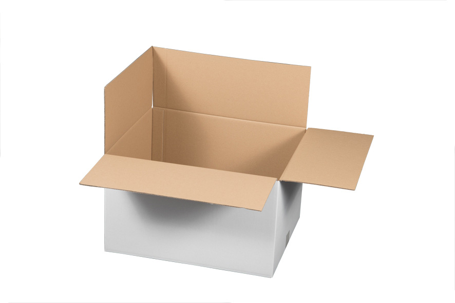 500 x 400 x 300 mm 2-welliger Versandkarton, weiß