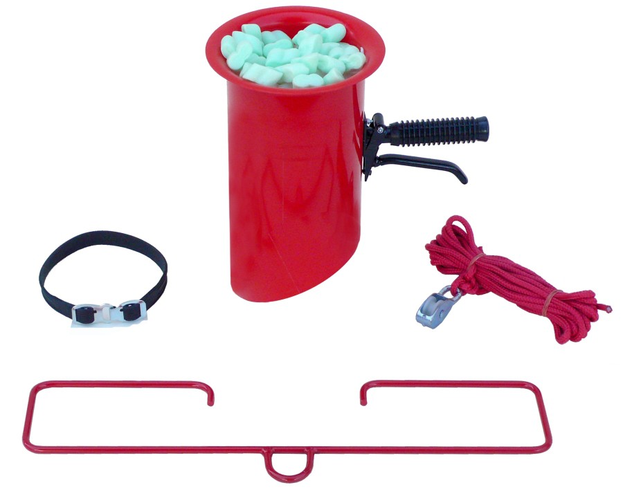 Abfülltrichter mit abgeschrägtem Auslauf, rot, inkl. Zubehör