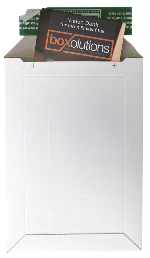Versandtasche Vollpappe, weiß 167 x 240 x 0-30 mm (DIN A5)