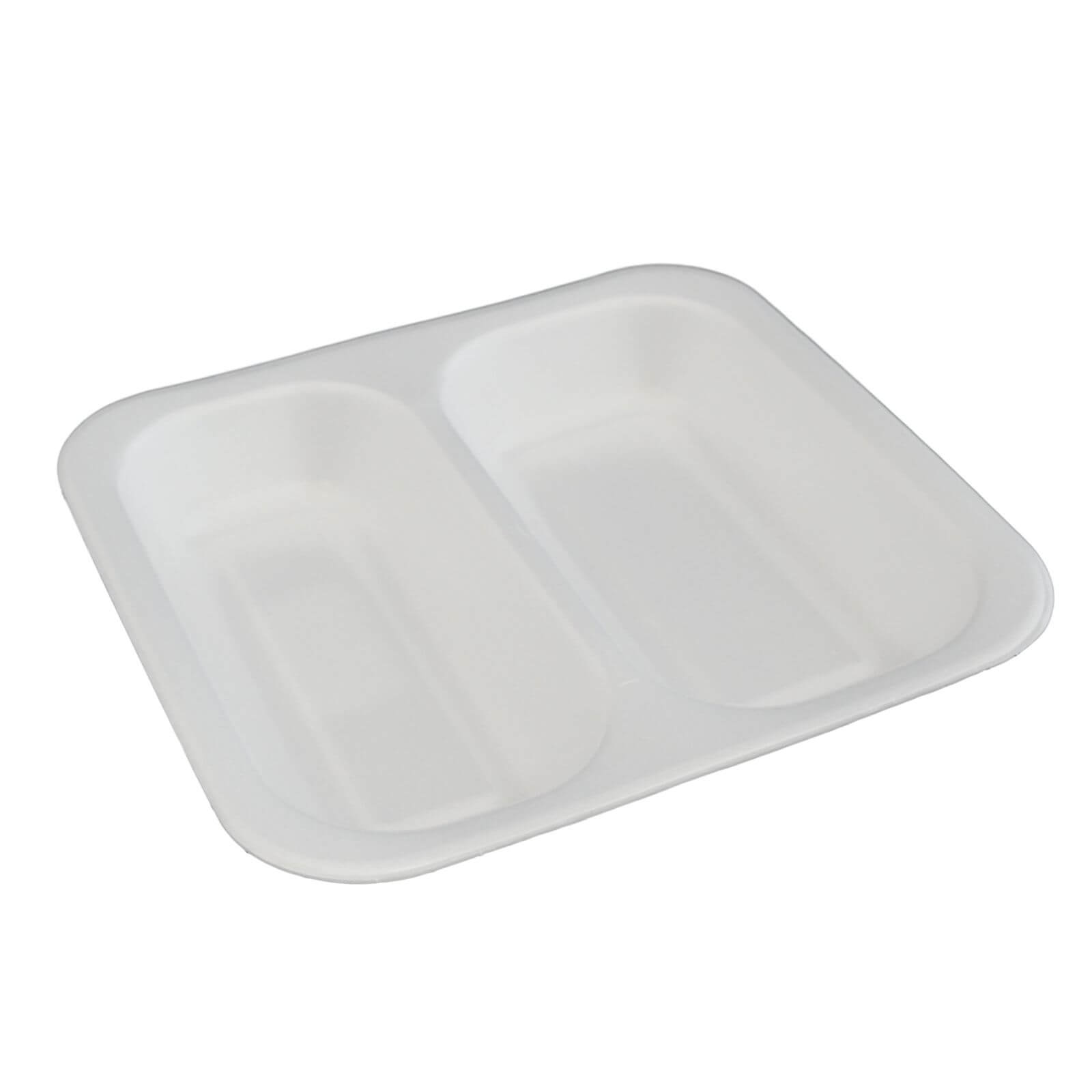 Thermo-Siegelschale XPS weiß, 262 x 247 x 40 mm 2-geteilt (ca. 590 + 590 ml) #602