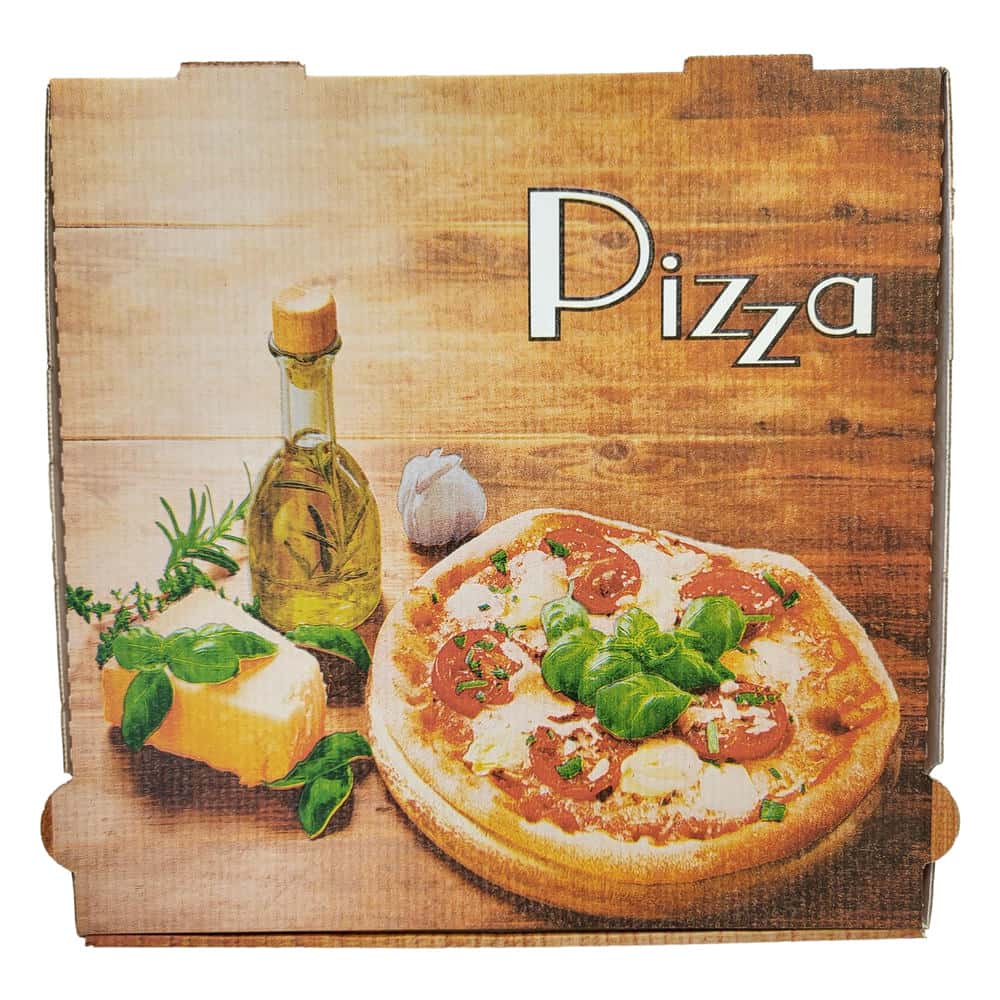 Pizzakarton NYC weiß, Neutraldruck "PIZZA" 60 x 60 x 5 cm