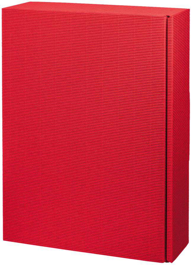 Geschenkbox offene Welle 3er Wein/Sekt rot