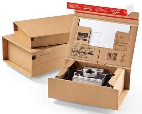 Versandkarton mit Einstecktasche, braun 305 x 212 x 110 mm (DIN A4)