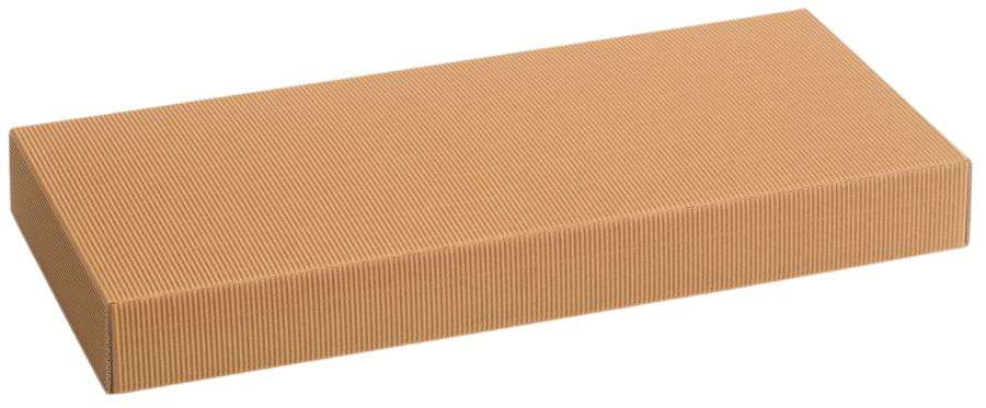 Geschenkbox Schatulle 2er Wein/Sekt - nur Deckel offene Welle, braun