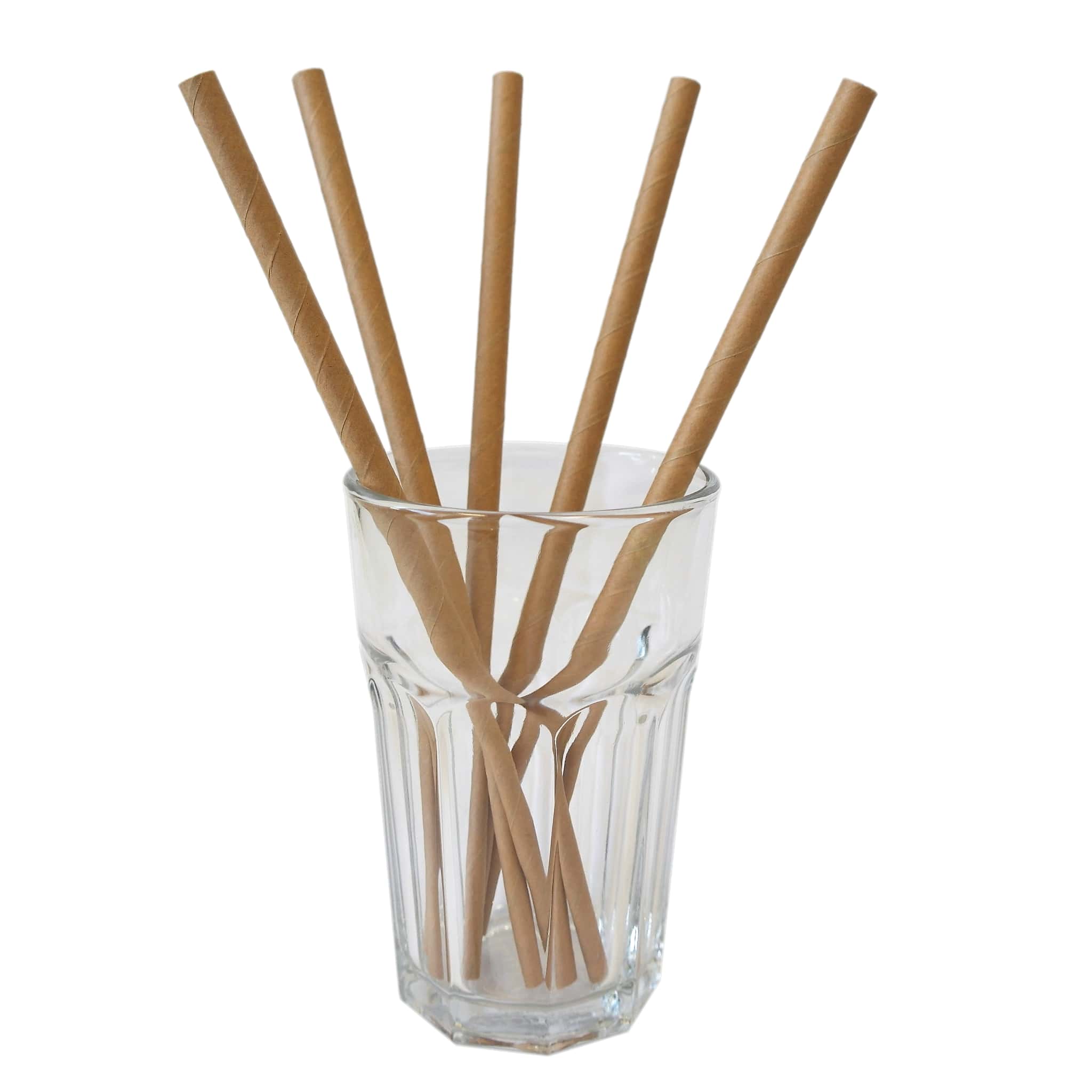 Papier-Strohhalme Jumbo Ø 8 mm x 230 mm Braun