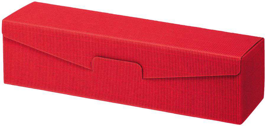 Geschenkbox offene Welle 1er Wein/Sekt rot