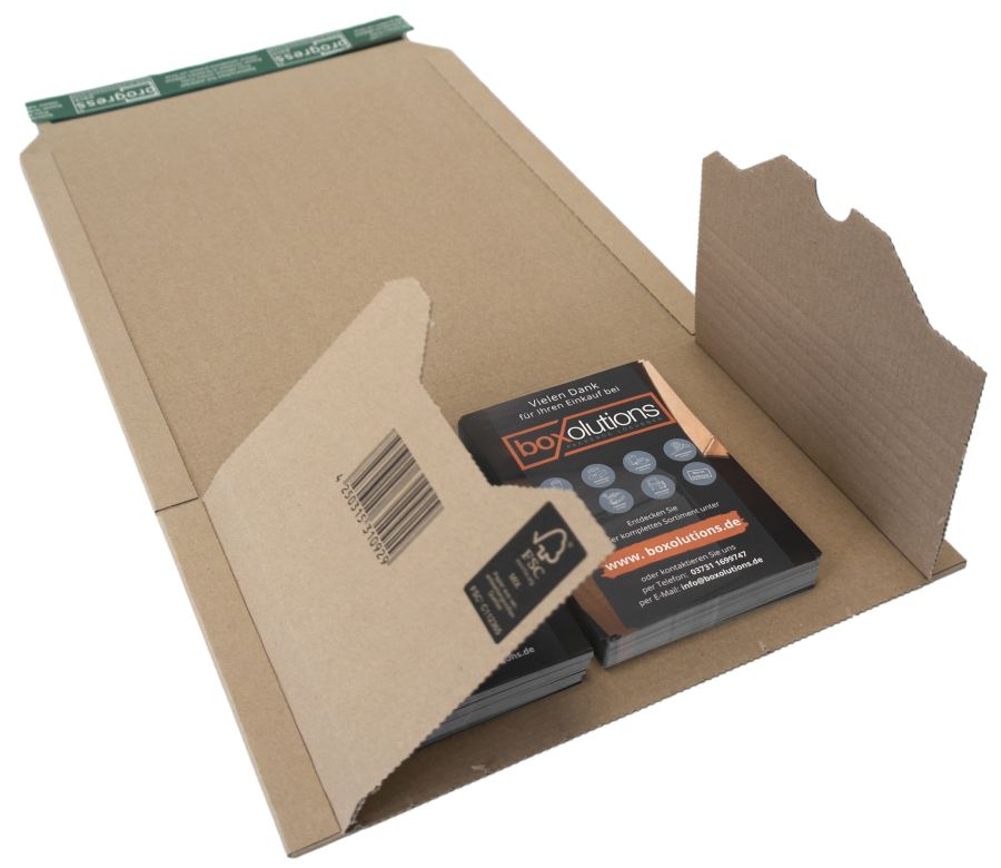 Buchverpackung "ECO Plus" Wellpappe, braun 274 x 191 x 0-80 mm (DIN B5)