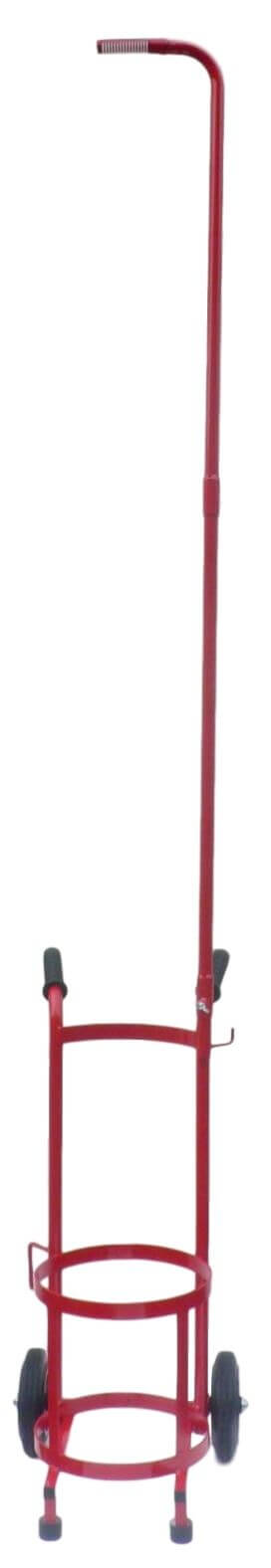 Transportwagen für Gasflasche mit Teleskopstange rot