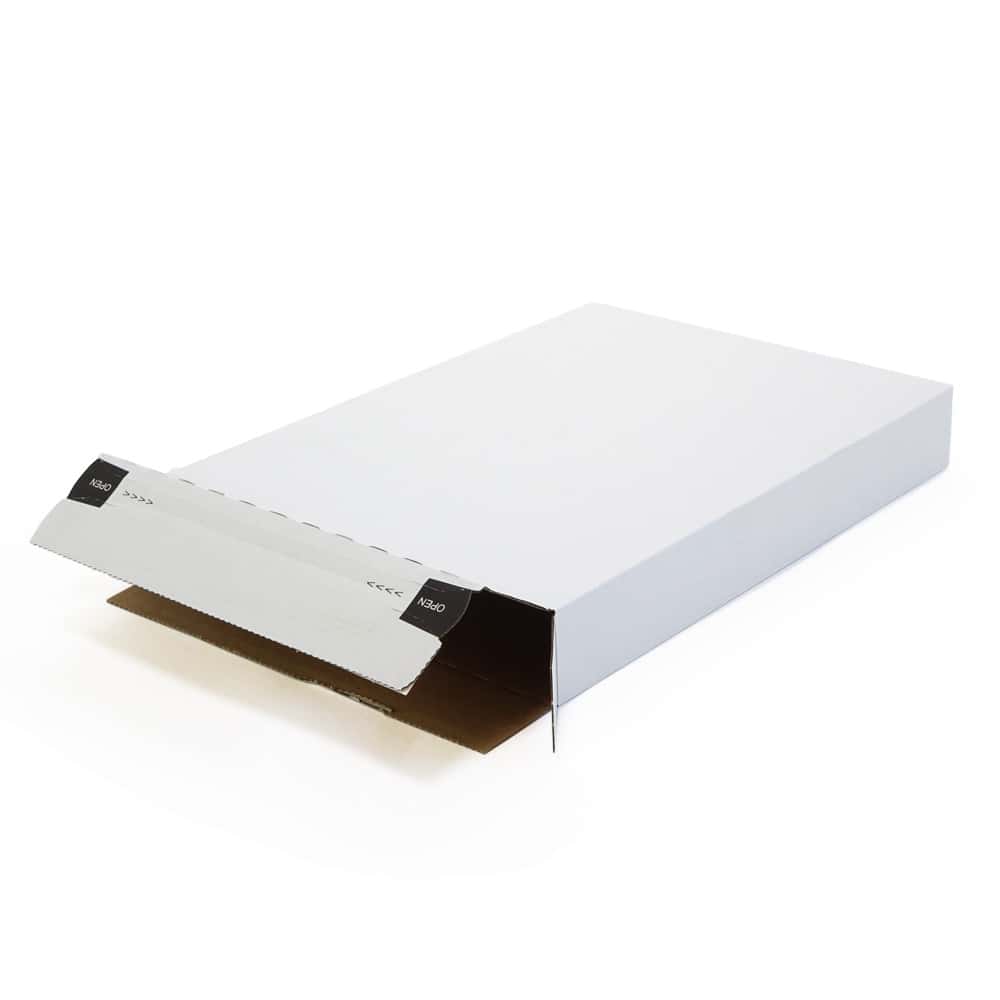 Versandtasche portooptimiert, Wellpappe, weiß 345 x 245 x 45 mm (Maxibrief)