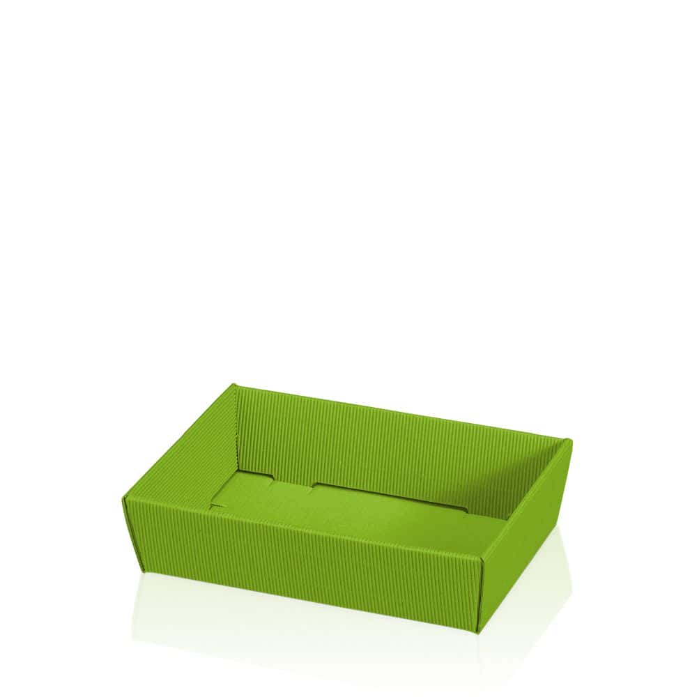 Präsentkorb viereckig offene Welle 220 x 150 x 55 mm (mini) Hellgrün