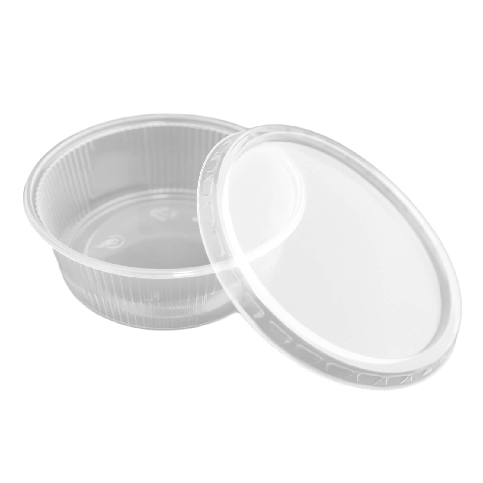 transparenter Feinkostbecher rund, Kombipack mit Deckel PP, 150 ml, (101 mm x 37 mm)