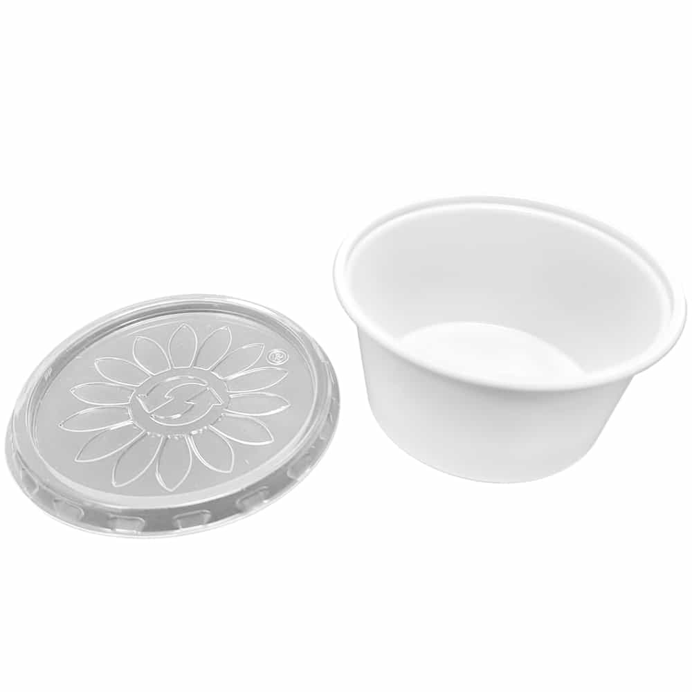 weißer Dressingbecher, Feinkostbecher, Kombipack, PP, 80 ml