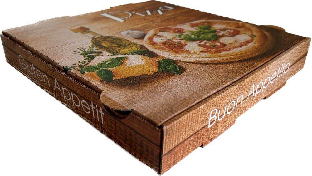 Pizzakarton NYC weiß, Neutraldruck "PIZZA" 30 x 30 x 4 cm
