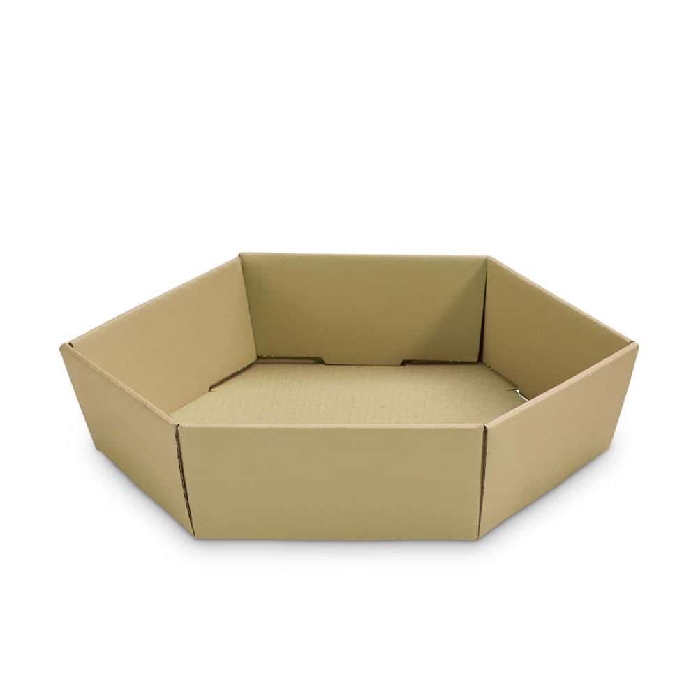 Präsentkorb sechseckig 225 x 200 x 50 mm Natur