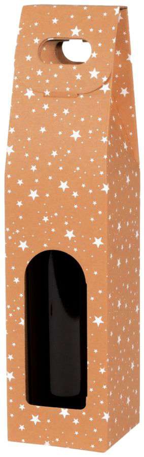 Geschenkbox Natur mit Tragegriff und Fenster "Winternacht" 1er Wein/Sekt Geschenkbox Natur mit Tragegriff und Fenster "Winternacht" 1er Wein/Sekt