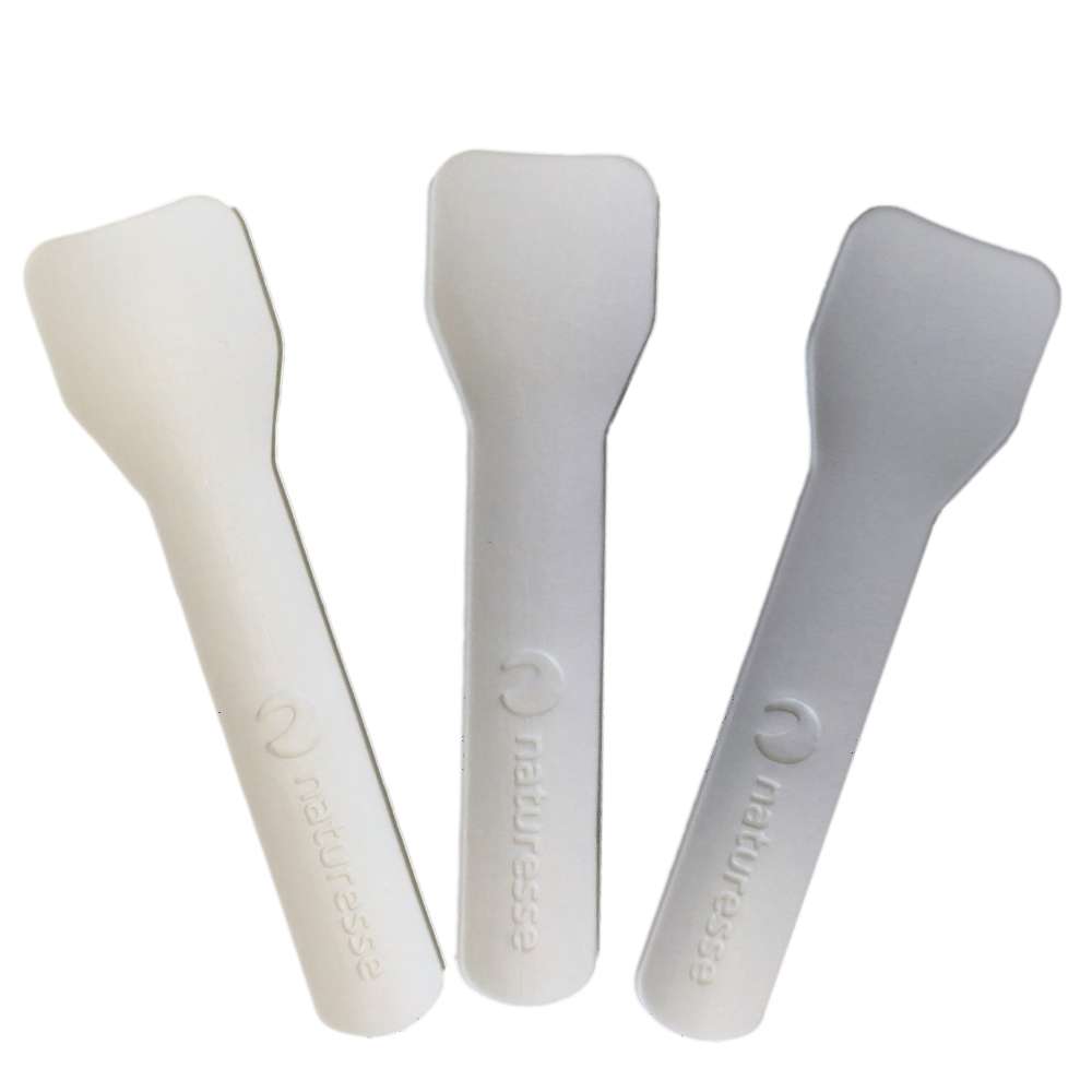 BIO Einweg Eislöffel 95 mm, Papier, weiß