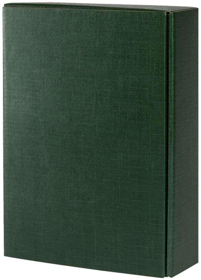 Geschenkbox Strukturprägung 3er Wein/Sekt dunkelgrün