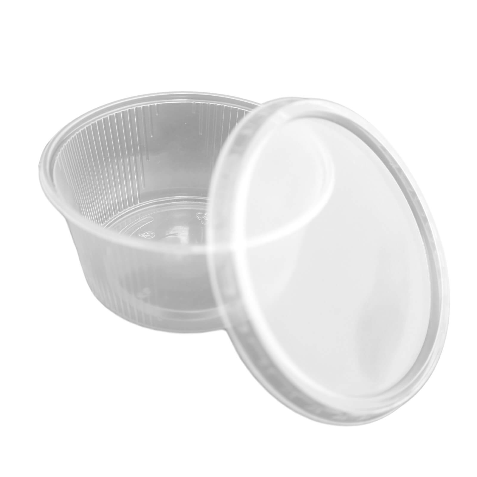 transparenter Feinkostbecher rund, Kombipack mit Deckel PP, 250 ml, (101 mm x 51 mm)