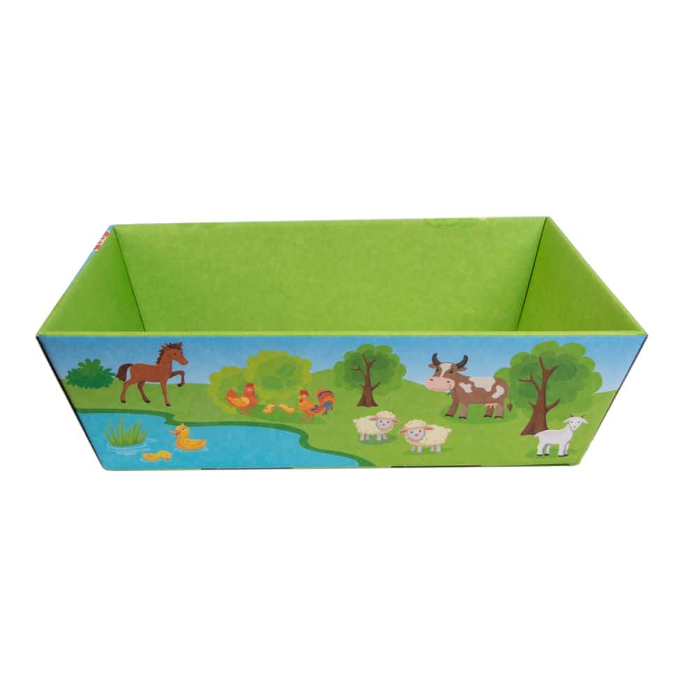 Präsentkorb viereckig 200 x 275 x 80 mm Bauerhof