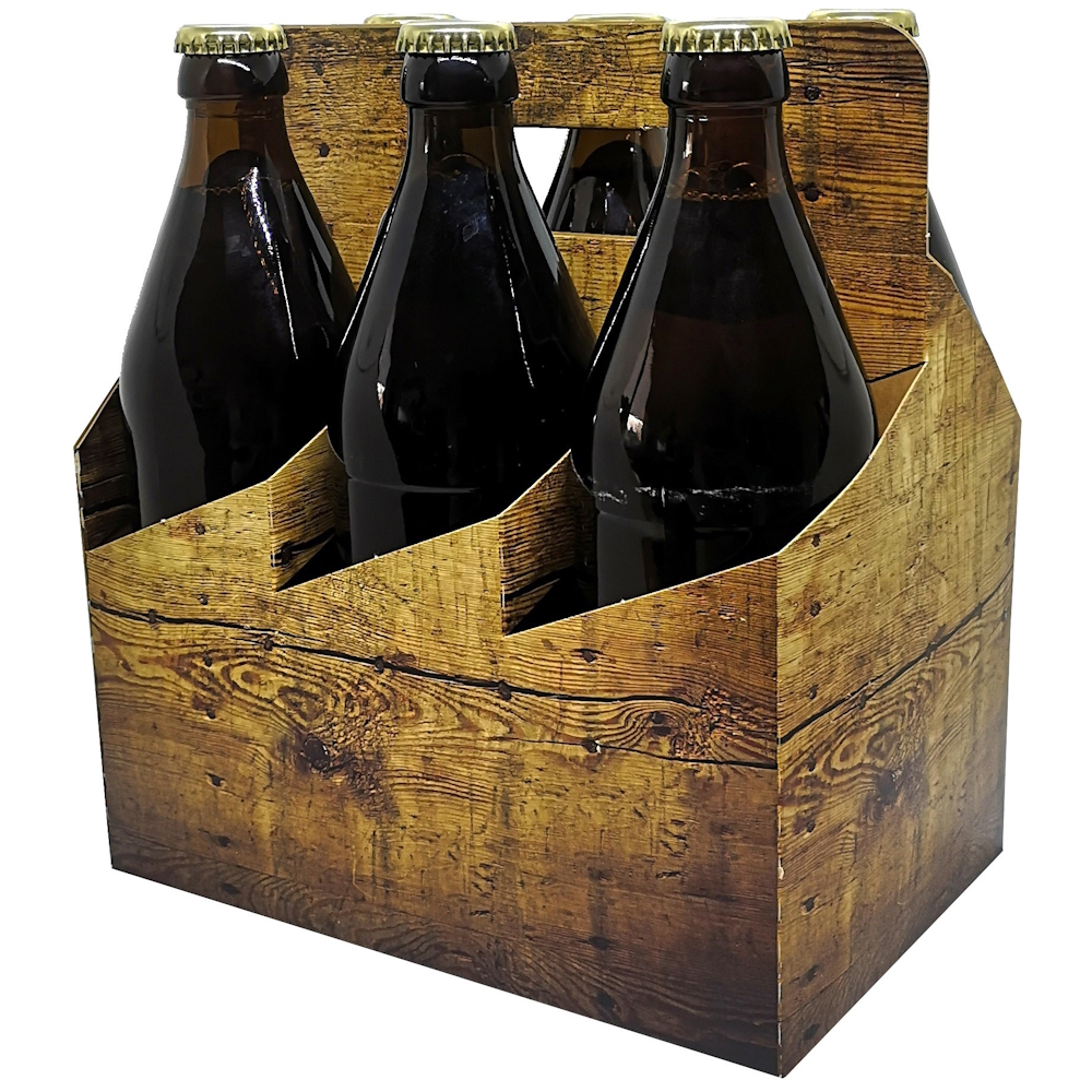 Flaschenträger 6er 0,33/0,5 l Bier Holz