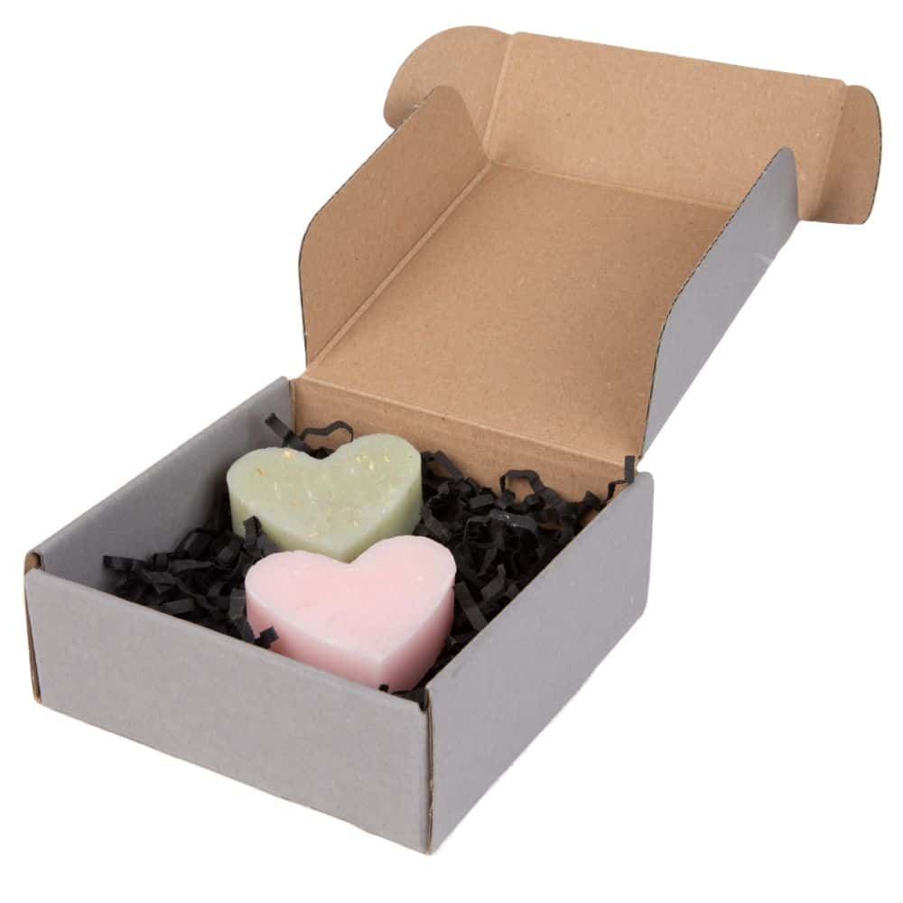 Geschenkbox Present quadratisch 110 x 110 x 40 mm Schiefergrau