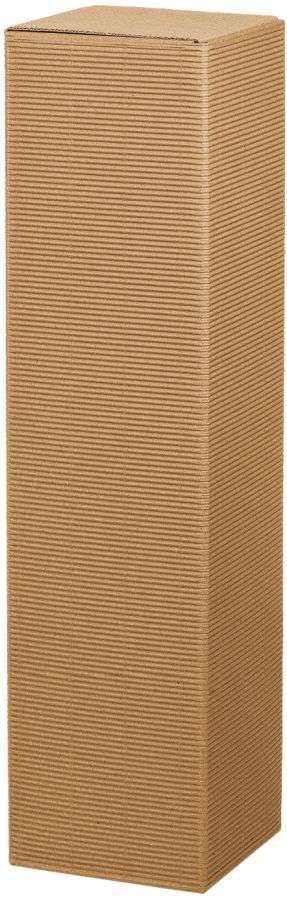 Geschenkbox offene Welle 1er Wein/Sekt 355 mm braun