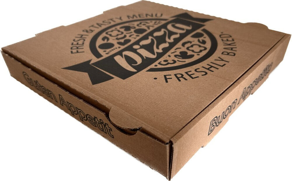 Pizzakarton NYC braun KRAFT "Fresh & Tasty" 26 x 26 x 4 cm