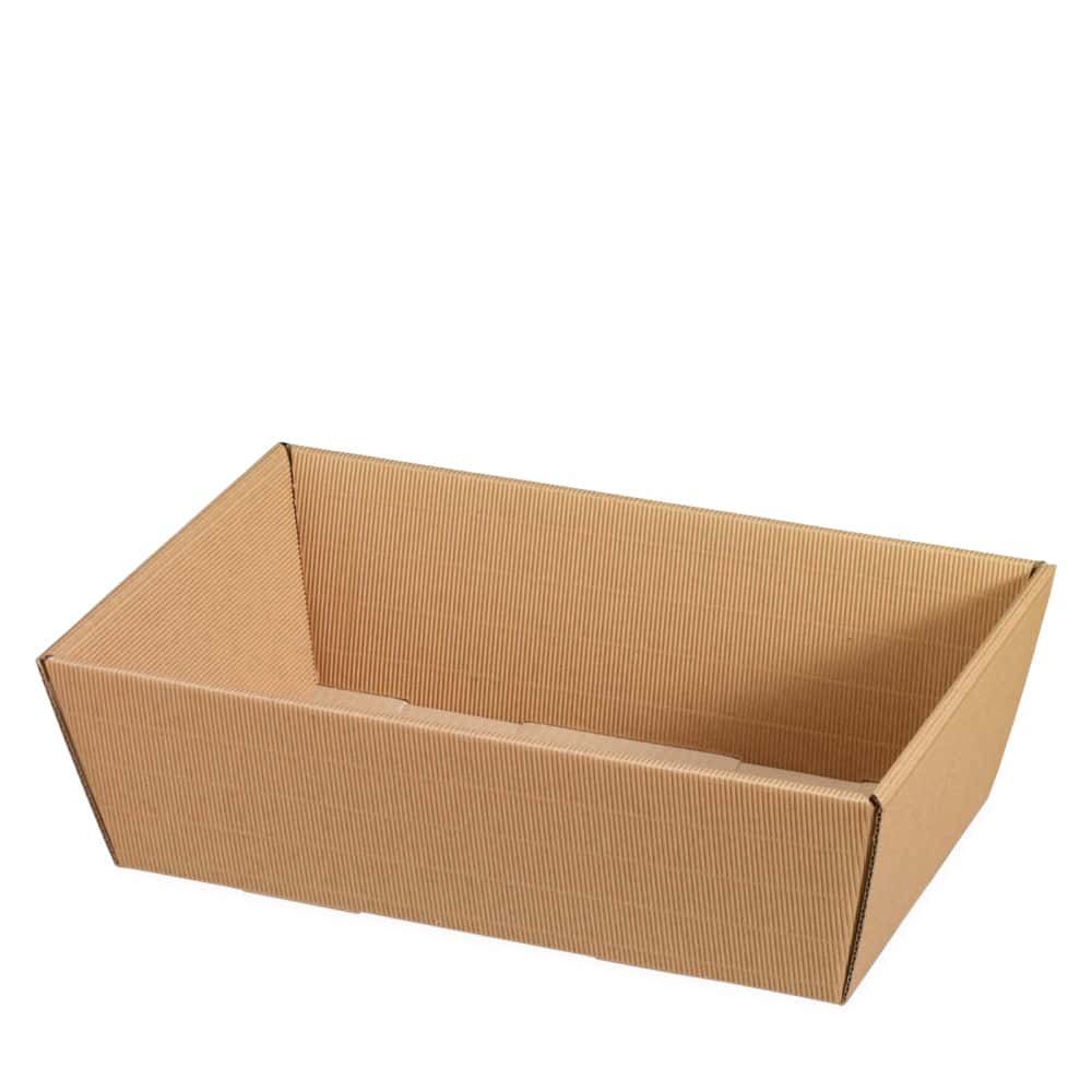 Präsentkorb viereckig offene Welle 330 x 190 x 110 mm (mittel) Natur