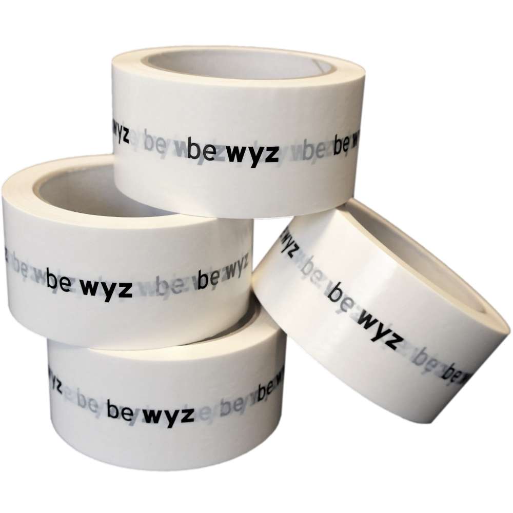 PVC Klebeband weiß, individuell bedruckt, Naturkautschuk, 50 mm x 66 m, 33 µ, 1-farbig