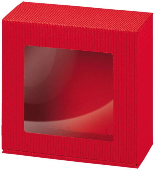 Geschenkbox Allrounder offene Welle mit Folienfenster 200 x 200 x 100 mm